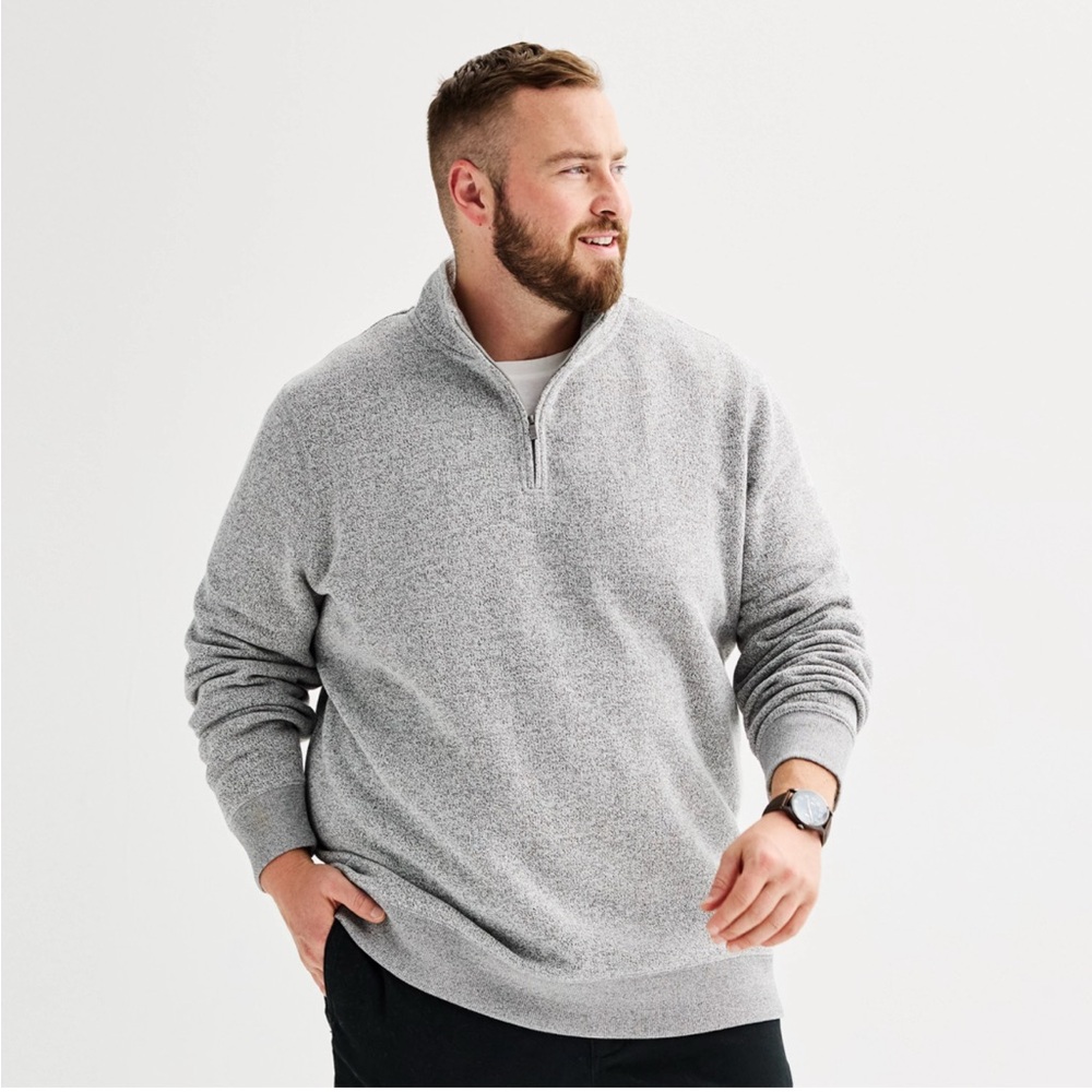 NWT Men’s Sonoma sweater fleece quarter zip, size large tall